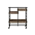 thumbnail image 2 of Bowery Hill Contemporary Serving Cart in Black & Walnut, 2 of 3