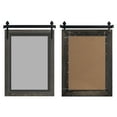 thumbnail image 2 of YOSHOOT Farmhouse Barn Door Mirror,32"x24" Rustic Bathroom Mirror, Wood Frame Wall Mirror, Wooden Mirror for Living Room Bedroom Entryway Wall Décor,Black, 2 of 5