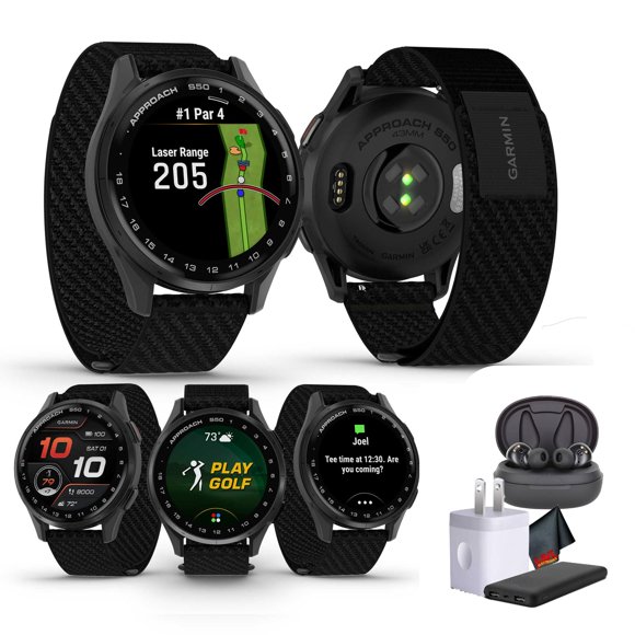 Reloj de golf Garmin Approach S50 con pantalla GPS AMOLED, color pizarra