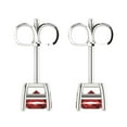 thumbnail image 4 of 2.0 Ct Emerald Cut Studs Red Natural Garnet 14K White Solid Solid Gold Everyday Dainty Earrings Push Back, 4 of 7