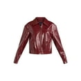thumbnail image 6 of Scoop Women’s Crinkle Faux Patent Leather Cropped Bomber Jacket, Sizes XS-XXL, 6 of 6