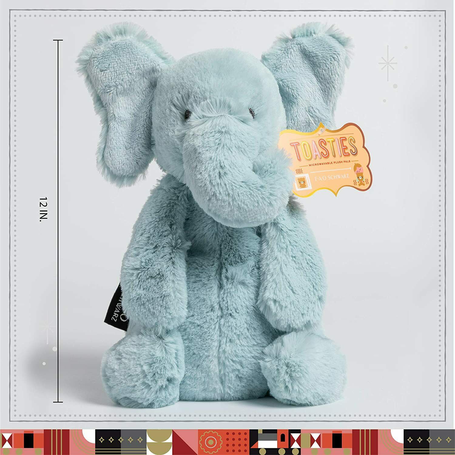 Elephant FAO Schwarz Toasties 12/" Stress Relief Toy Plush