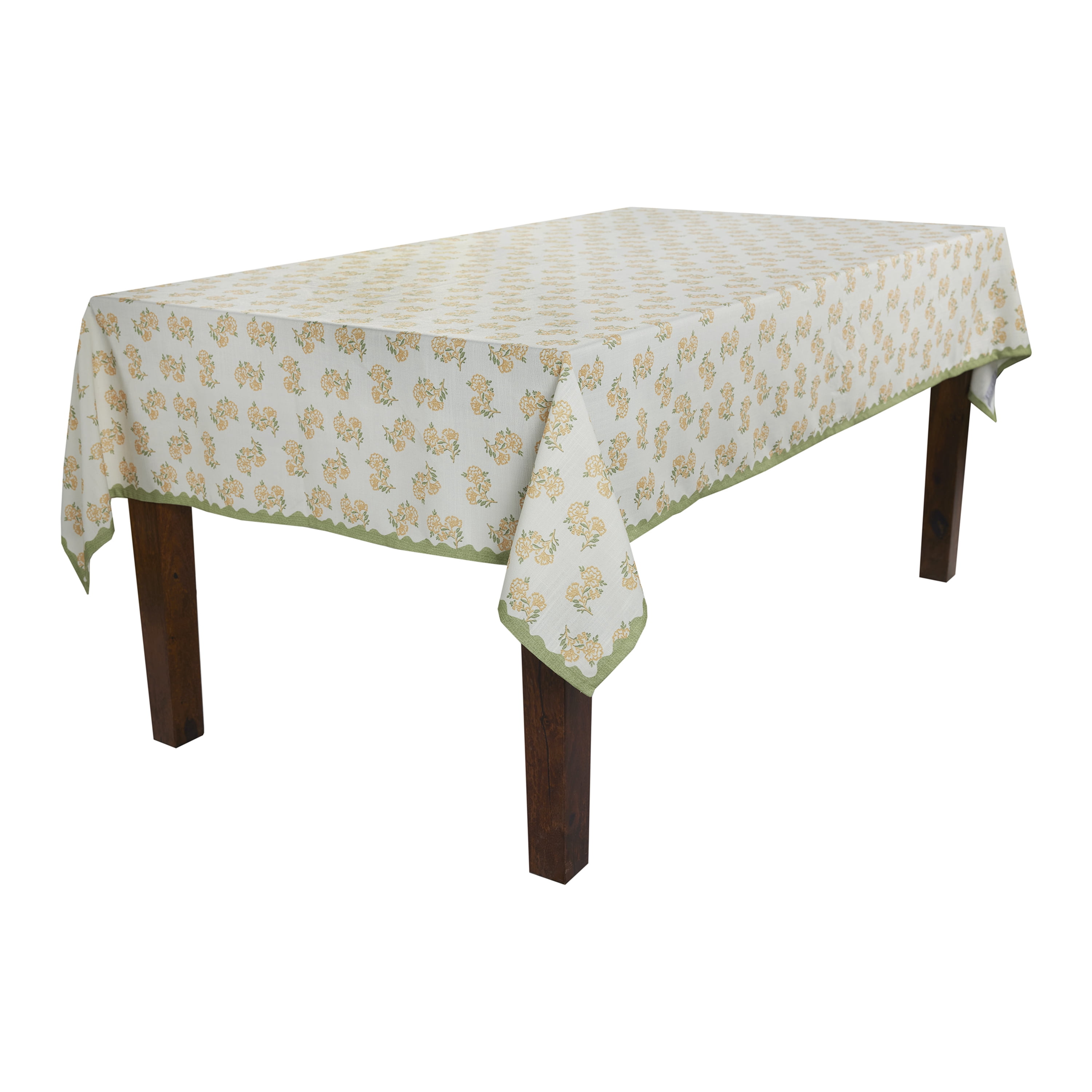 Easter Block Print 60" x 84" Tablecloth - 100% Cotton, Multi-color