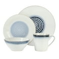 thumbnail image 2 of Gibson Elite Spiral 16 Piece Reactive Embossed Stoneware Dinnerware Set - Blue, 2 of 3
