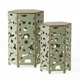 thumbnail image 2 of Iron Accent Table with Antique Green Finish for Living Room, Bedroom or Entryway - Compact Side Table with Space-Saving Design, Easy Assembly & Durable Metal Construction, 2 of 9