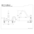 thumbnail image 2 of Grifo de Cocina Kingston Brass KB1111BLLS 20 cm con Doble Manija, 2 of 2