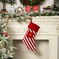 thumbnail image 5 of Beautynvta Christmas Stockings with Initials, Letter M Embroidered Xmas Stockings, Red White Striped Knitted Xmas Stockings for Fireplace Holiday Party Family Decor, 5 of 6