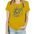 thumbnail image 2 of Aloohaidyvio Mardi Gras Outfit for Women,Womens Mardi Gras Mask Glitter Print Round Neck Short Sleeve Loose Tops,Mardi Gras Clothing Women, 2 of 5