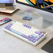 AJAZZ AK820 Mechanical Keyboard with CNC Knob Control, 75% ANSI Layout, 81Keys Gasket Mount Wired Gaming Keyboard, 5 Sound Absorbing Foam Hot-swap for PC, MAC