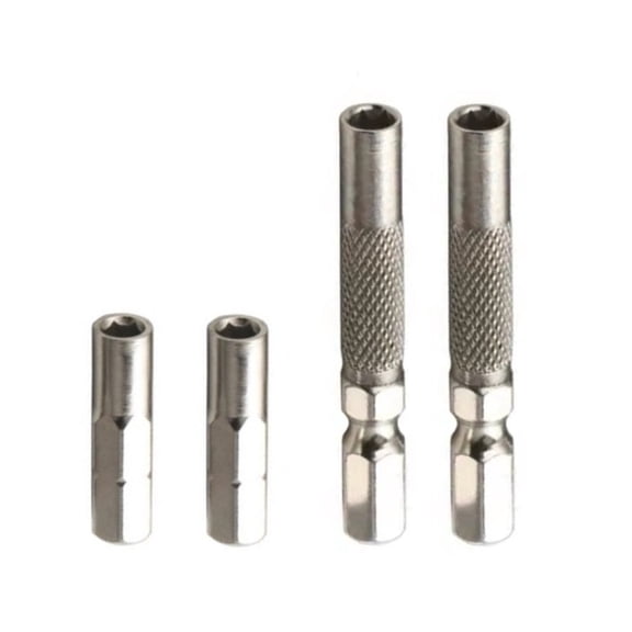 4pcs Magnetic 6.35mm Hex To 4mm Socket Bit Adapters, Quick Release Holders For Electric Screwdriver Hand Tools