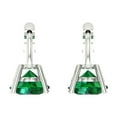 thumbnail image 4 of Clara Pucci 1.5 ct Brilliant Round Cut Drop Dangle VVS1 Genuine Conflict free Green Emerald Solid 18K White Gold Designer Everyday Earrings Lever Back, 4 of 5