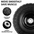 thumbnail image 2 of Set of Two 10-Inch Solid Wheelbarrow Tires Rubber Wheels - Replacement Flat-Free Tire Size 3.50-4" with 5/8" Bearings And a 2.2" Offset Hub PU Material (650G), 2 of 7