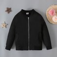 thumbnail image 2 of IROINNID Bomber Jacket for Toddler Boys Girls Casual Sleeve Pocket Zipper Closure Solid Spring Fall Jacket Coat,Black, 2 of 9
