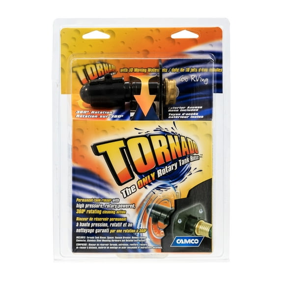 Camco Tornado 40126, 360-Degree Rotating Head High-Pressure Nozzles, RV Sewer System Accessories