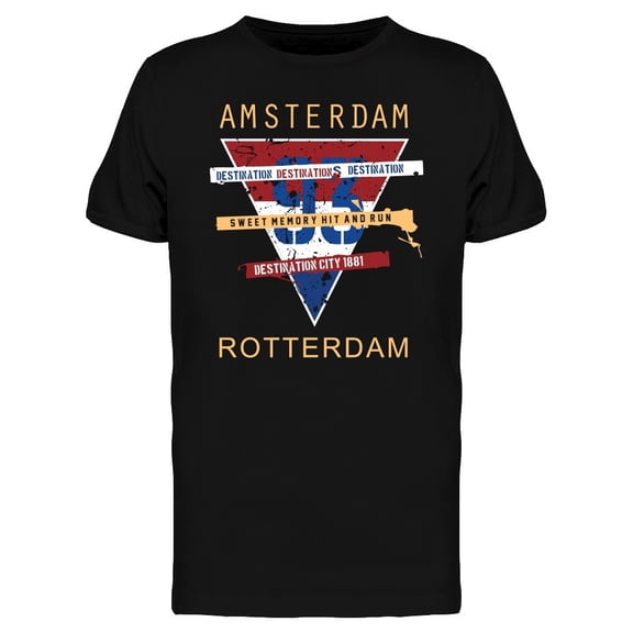 Amsterdam Holland Typography Tee Men's -Image by Shutterstock