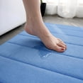 thumbnail image 5 of Bathroom Rug Mat, Absorbent Non-slip, 15.7 x 23.6 Inch Blue Striped Coral Fleece, Have 1 piece, Suitable for Bathroom Shower Floor, 5 of 7