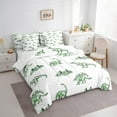 thumbnail image 3 of Jejeloiu Cartoon Animal Dinosaur Bedding Comforter Set,7pcs,Green Jungle Dino Queen Bedding Sets,Wild Animal Queen Sheet Sets For Boys Girls,Microfiber Room Decorative Reversible, 3 of 7