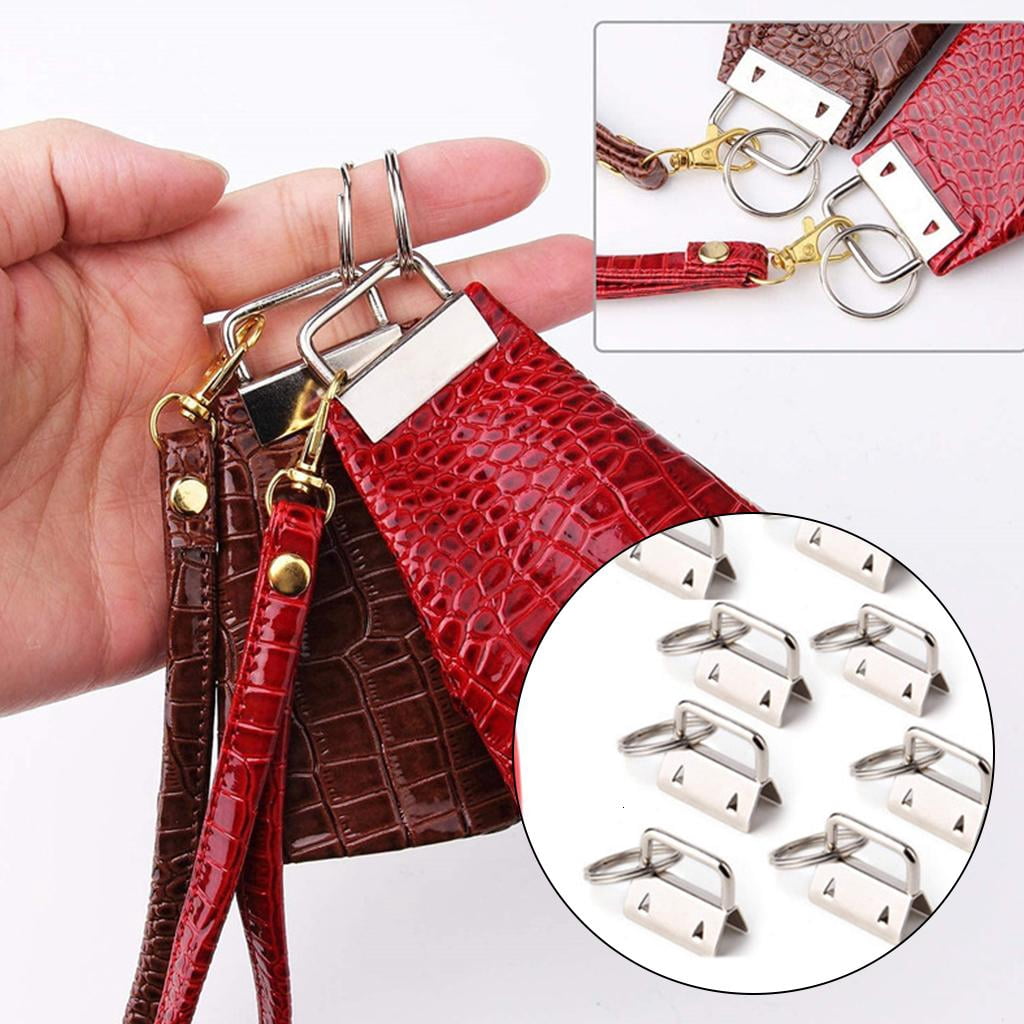 Tizuqe 50 Pieces 1 Inch for Key Fob Hardware Set with Split Rings Pliers Tail Clips for Luggage Wristlet Clamp Lanyard Keychain DIY Making Supplies