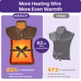 thumbnail image 4 of KEKOY Extra Large Heating Pad for Back and Shoulder Relief, FSA/HSA Electric Heat Pad with 4 Heat Settings, Auto Shut-off & Machine Washable, 24"x37", Gifts, Dark Brown, 4 of 12
