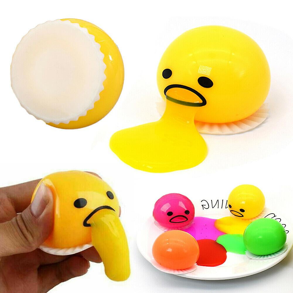 Squishy Puking Egg Yolk Squeeze Ball With Yellow Goop Relieve Stress Relief Toy