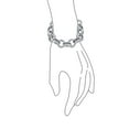 thumbnail image 3 of Bling Jewelry Womens Chunky Chain Link Bracelet with Large Oval Links Toggle Clasp Matte SilverGold, 3 of 4