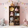 thumbnail image 3 of LEDREM 8 Cube Bookshelf with Open Storage Organizer, Bookcase and Display Shelf for Living Room Home Office Dining Room, Rustic Brown, 3 of 9