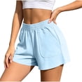 thumbnail image 4 of QSAWXQZ Women's Cotton Shorts Elastic Waist Solid Loose Shorts with Pockets XL, 4 of 6