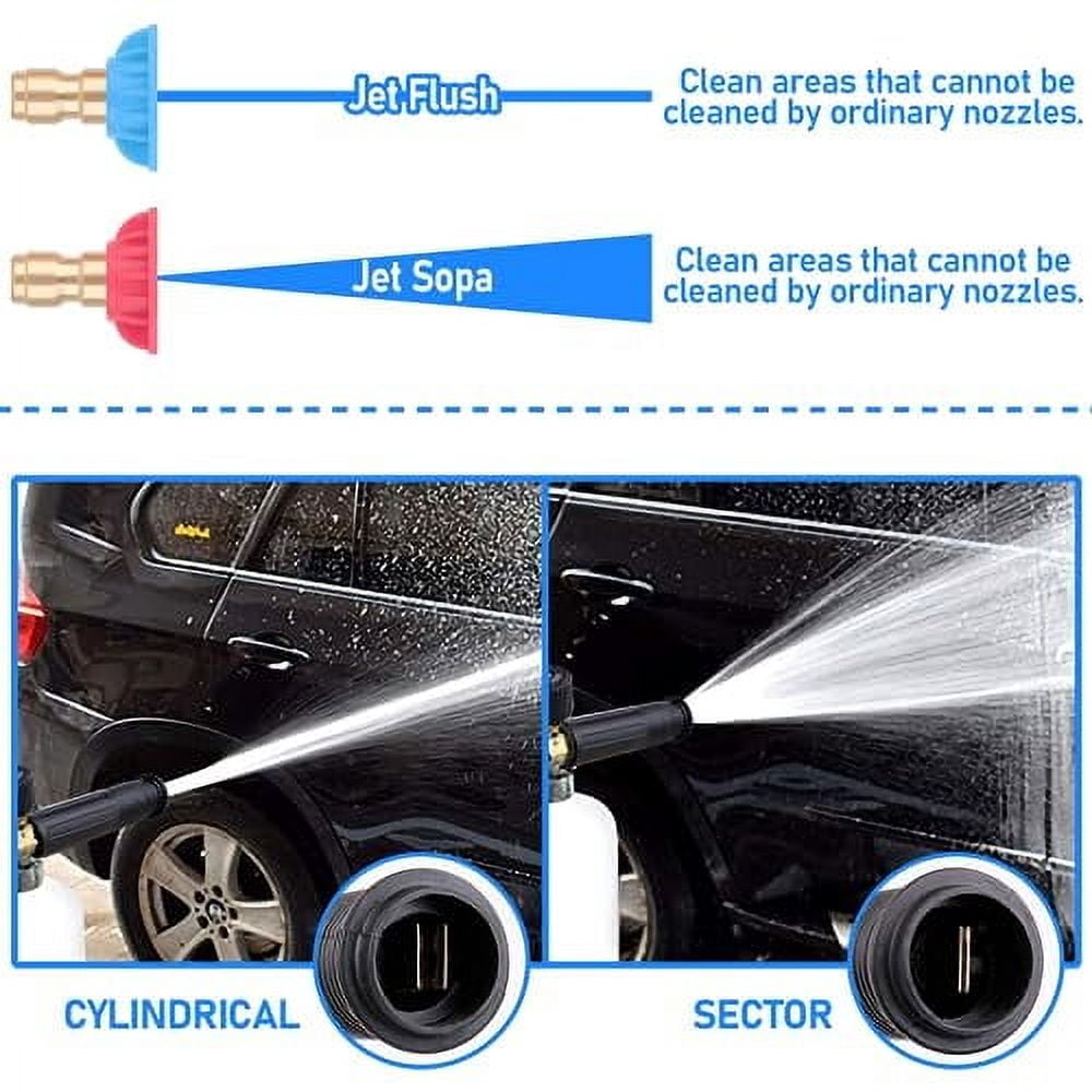 Snow Foam Cannon Pressure Washer Gun Spray Lance 1L Bottle Nozzle Tips Car Wash with 1/4’’ Quick Connector (2)
