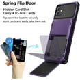 thumbnail image 2 of for iPhone 12 Case Wallet Cover 4-Card Credit Card Holder ID Slot Scratch Resistant Dual Layer Hybrid Protective Hard Shell Rugged TPU Bumper Armor Case for iPhone 12 6.1 inch GreyPurple, 2 of 13