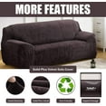 thumbnail image 3 of Thick Velvet Sofa Covers 1/2/3/4 Seater Pure Color Sofa Protector Stretch Non Slip Couch Cover Easy Fit Elastic Fabric Stretch Couch Slipcover(Coffee, 1-Seater Sofa), 3 of 8
