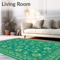 thumbnail image 2 of ODIKA 6' x 9' Machine Washable Non-Slip Area Rug, Middle Eastern Flower High Traffic Rug, Green, 67283, 2 of 7
