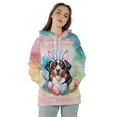thumbnail image 4 of Happy Easter Bernese Mountain Dog with Bunny Ear Headband and Flowers All Over Print 3D Hoodie Unisex Merch Hoodies Berner Lover Gifts - 13001, 4 of 6