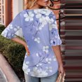 thumbnail image 4 of Blusas de Manga Corta para las Mujeres, Moda Verano Impreso, Blusas de Cuello Redondo, Chaqueta de Manga Corta para las Mujeres, 4 of 7