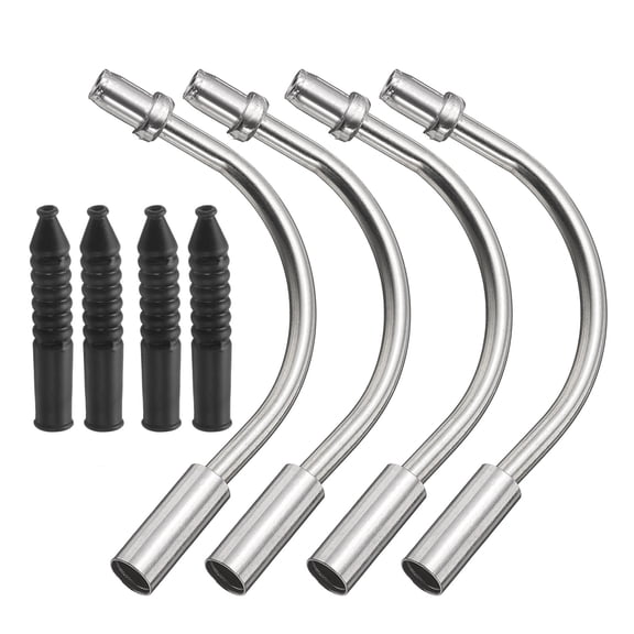 Uxcell 2set Bike Brake Noodle Cable Kit Aluminum Bicycle V Brake Pipe with Rubber Boots for Mountain MTB Bikes Cycling Cable Housing, Silver