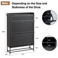 thumbnail image 3 of YOCWO Shoe Storage Cabinet with 2 Flip Doors and 1 Drawer for Entryway, Black, 31.5" * 9.25" * 46.85", 3 of 10