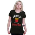 thumbnail image 4 of Exercise You Said Extra Fries Foodie Womens Fitted Plus Size Graphic Tee Brisco Brands 2X, 4 of 5