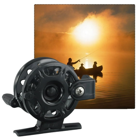 LEFU for Portable Mini Fly Fishing Reel Ice Fishing Spool Tackle Gear 55mm Diameter Right Hand Retrieve 1:1 Gear Ratio for Boat Rock Beach Lake River Fishing