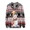 thumbnail image 3 of DISNIMO Christmas Hoodies for Women Snowman Floral Printed Hooded Sweatshirts Zip Up Jacket Coat Sport Sweatshirt with Pockets, XS, 3 of 5