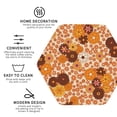 thumbnail image 3 of Honeii Hippie Ditsy Floral print Leather Coaster Set of 4, ideal for safeguarding your furniture from drinks spills and effortless cleanup-Hexagon, 3 of 6