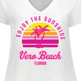 thumbnail image 4 of Inktastic Summer Enjoy the Sunshine Vero Beach Florida in Pink Women's Plus Size V-Neck T-Shirt, 4 of 5