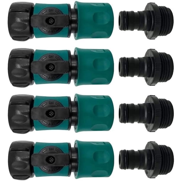 Conector rápido para manguera de jardín con válvula de cierre, accesorios de conexión rápida de 3/4" con válvula de bola, adaptadores de fácil conexión y liberación rápida ZefeiWu 8390606398369