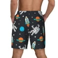 thumbnail image 4 of Goofa Space Printed Men's Swim Trunks Board Shorts Quick Dry Mens Swimming Trunks with Compression Liner,Breathable Fit Hawaii Beach Shorts-X-Large, 4 of 9