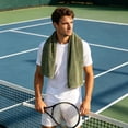 thumbnail image 2 of Absorbent Quick Dry Microfiber Sports Sweat Towel 16x31 Inch, Wavy Edge Textured Portable Fitness Workout Towel with Storage Carry Pouch for Gym Running Tennis Yoga Outdoor Exercise, Multi Colors, 2 of 7
