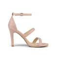 thumbnail image 3 of BLISSFUL STEP Women's Shoes Faux Suede Stiletto High Heel Open Toe Adjustable Ankle Strap Sandals  Dust Pink 7, 3 of 7