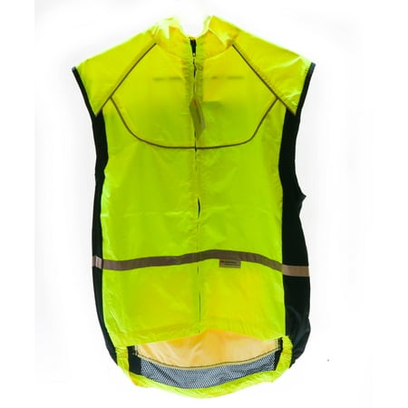 WOWOW Lrg Sleeveless Sport Jacket  Cycling Wind Vest 3M High-Viz Reflective