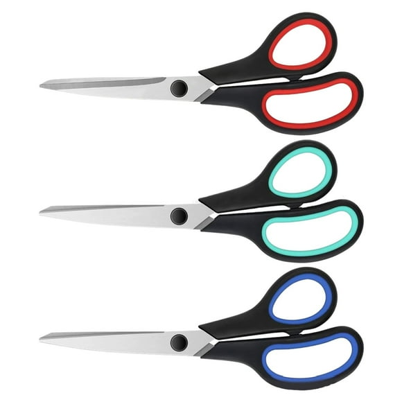 Lot de 3 Ciseaux Robustes avec Poignées à Prise Confortable pour la Couture et l'Artisanat à la Maison et à l'École