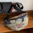 thumbnail image 3 of Bolsa de pecho con estampado de osos de dibujos animados de cintura lindo de lona informal para deporte (estilo 1) JShteea Para Estrenar, 3 of 8