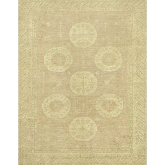 Ahgly Company Indoor Rectangle Abstract Metallic Gold Oriental Area Rugs, 7' x 10'