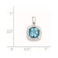 thumbnail image 5 of 925 Sterling Silver Rhodium Light Swiss Blue Topaz Square Shaped Pendant, 5 of 5
