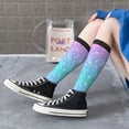 thumbnail image 3 of Lsque Multicolor Glitter Printed Crew Socks Men's Women's LightWeight Thin Casual Calf Socks ,Knee High Socks,Cotton Socks, 3 of 9